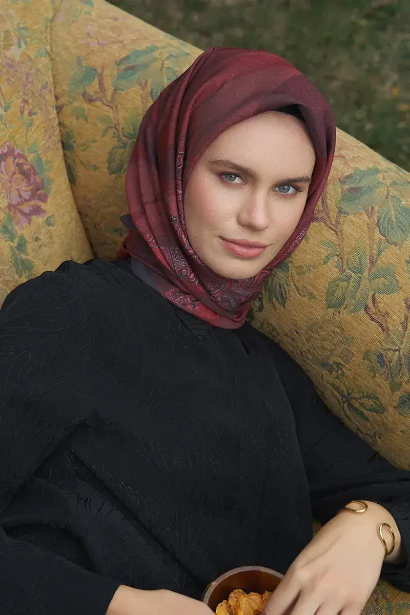 Lace Modal Eşarp - Bordo - ED Scarf