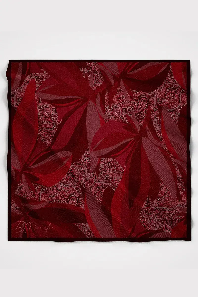 Lace Modal Eşarp - Bordo - 4