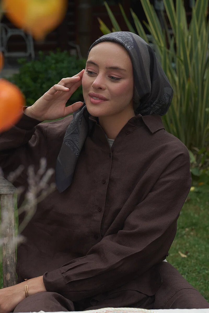 Lace Modal Eşarp - Kahve - ED Scarf