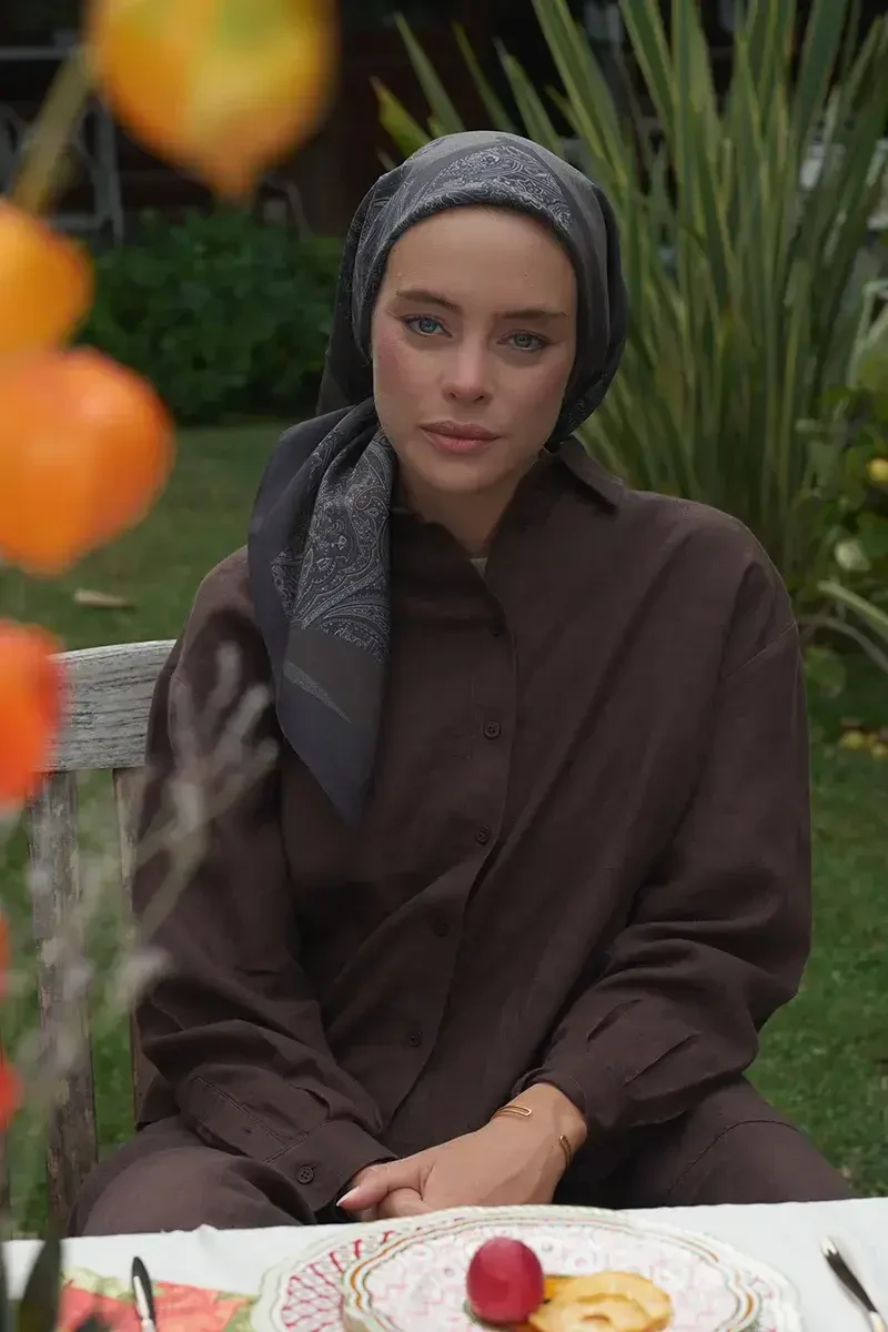 Lace Modal Eşarp - Kahve - ED Scarf