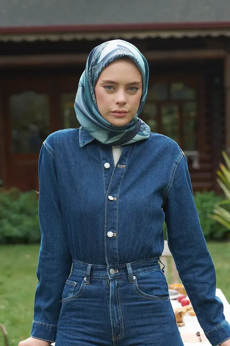 Lace Modal Eşarp - Lacivert - 1