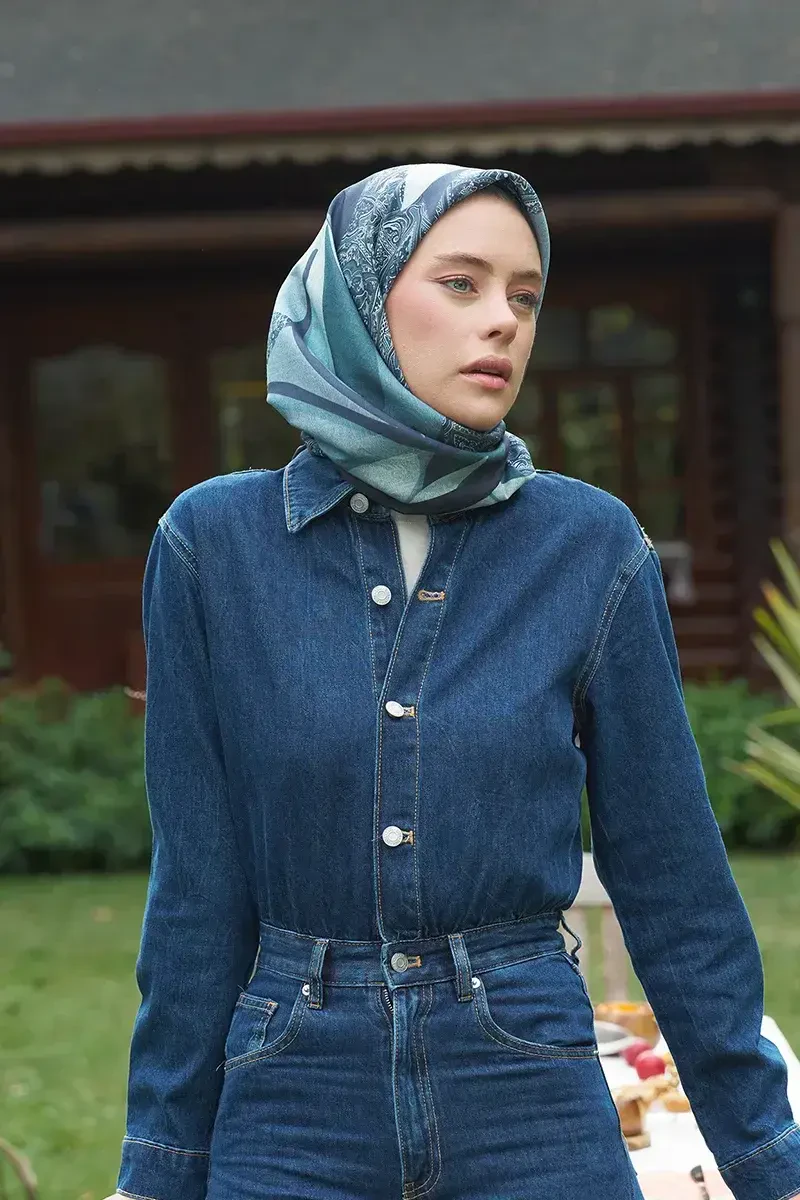 Lace Modal Eşarp - Lacivert - ED Scarf