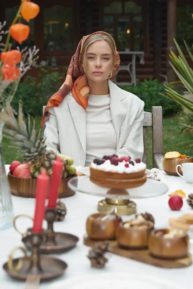 Lace Modal Eşarp - Turuncu - ED Scarf