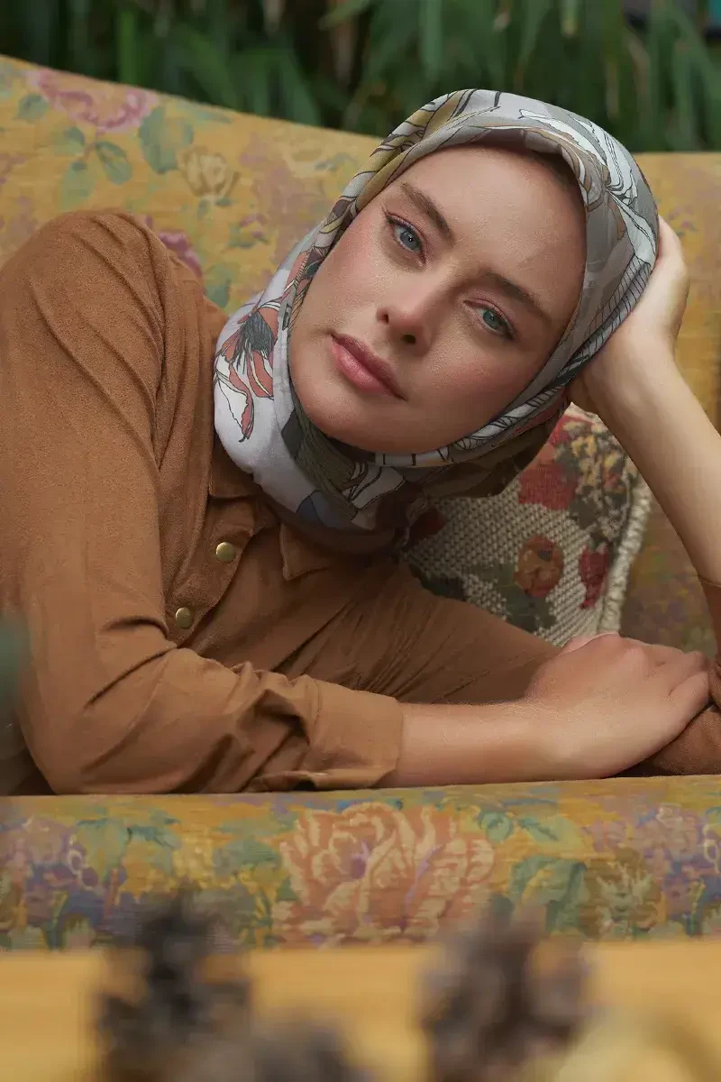 Leafly Modal Eşarp - Kahve - ED Scarf