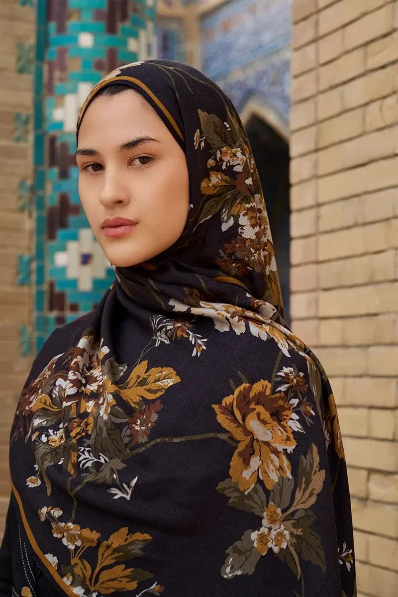 Leyha Yün İpek Şal - Acı Kahve - 2