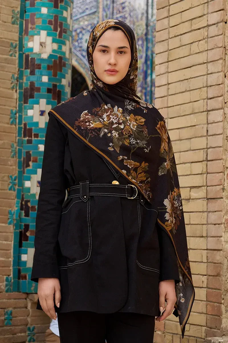Leyha Yün İpek Şal - Acı Kahve - 3