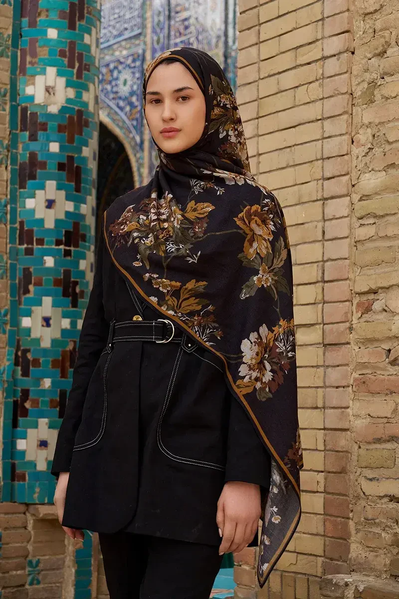 Leyha Yün İpek Şal - Acı Kahve - 4