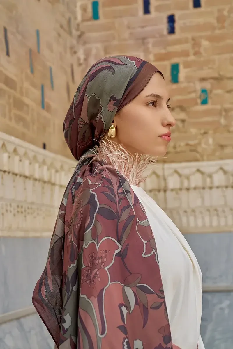 Lover Pamuk Modal Şal - Kızıl Kahve - 2