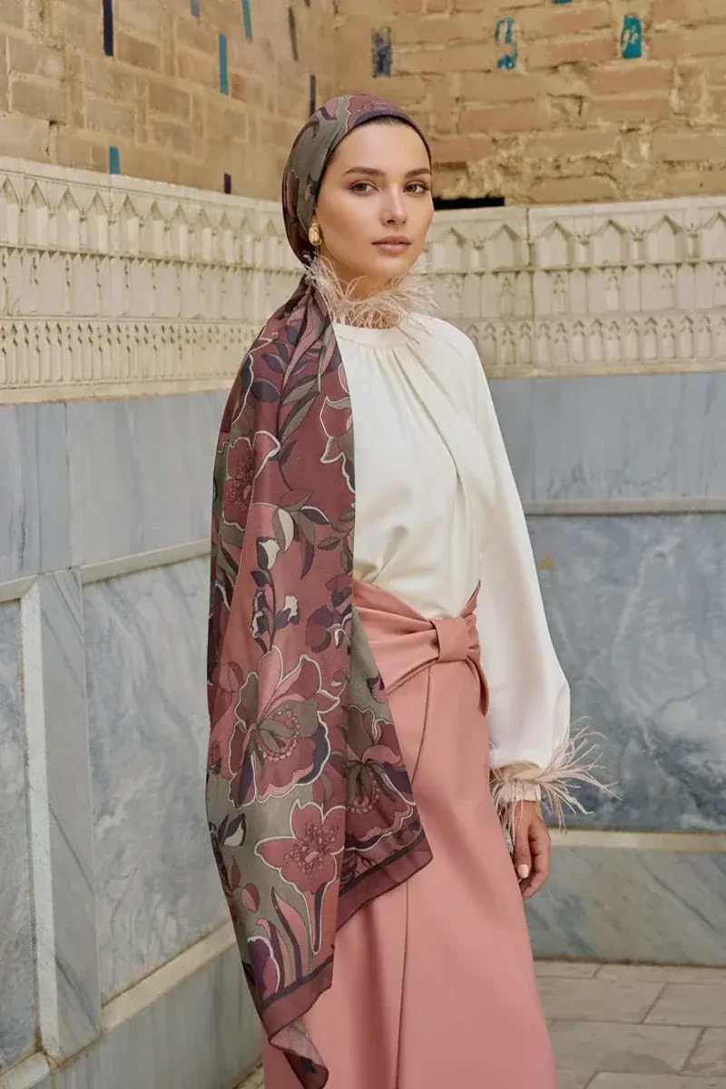 Lover Pamuk Modal Şal - Kızıl Kahve - ED SCARF