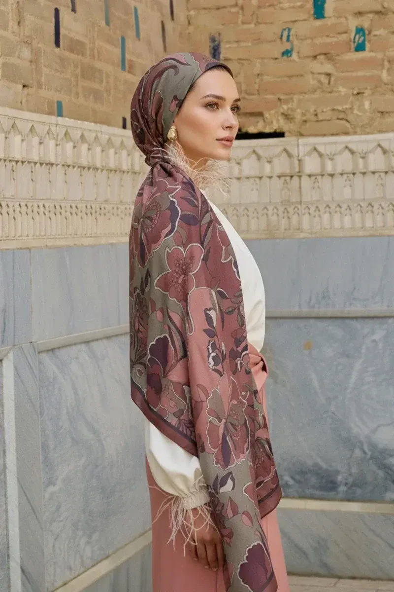 Lover Pamuk Modal Şal - Kızıl Kahve - ED SCARF