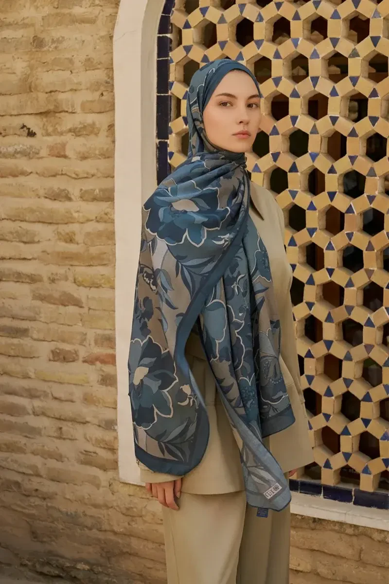 Lover Pamuk Modal Şal - Lacivert - ED SCARF
