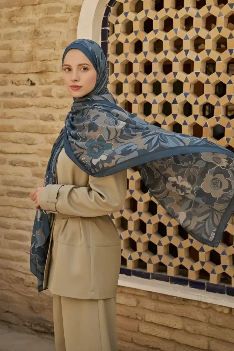 Lover Pamuk Modal Şal - Lacivert - ED SCARF