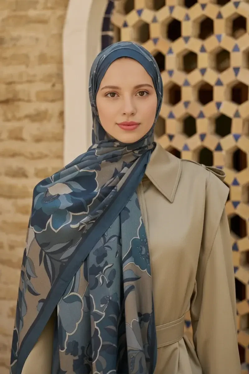 Lover Pamuk Modal Şal - Lacivert - ED SCARF