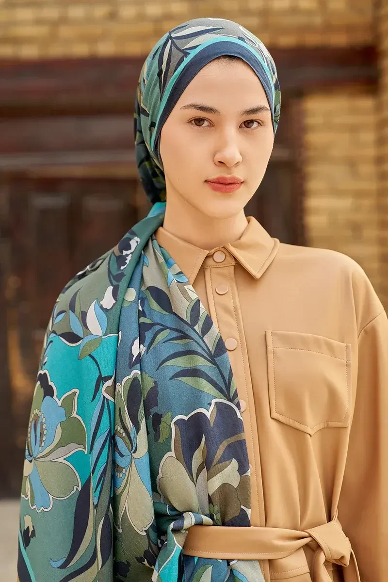 Lover Pamuk Modal Şal - Petrol - ED SCARF