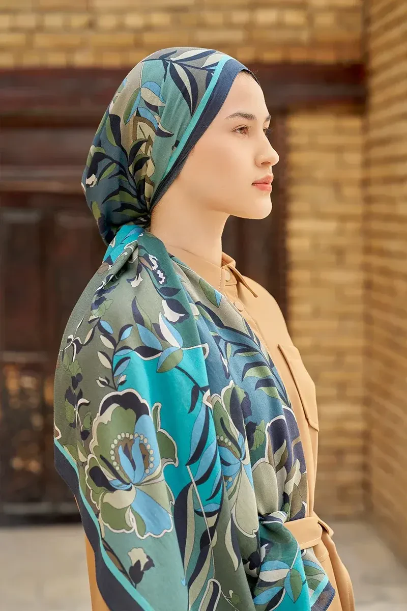 Lover Pamuk Modal Şal - Petrol - 4