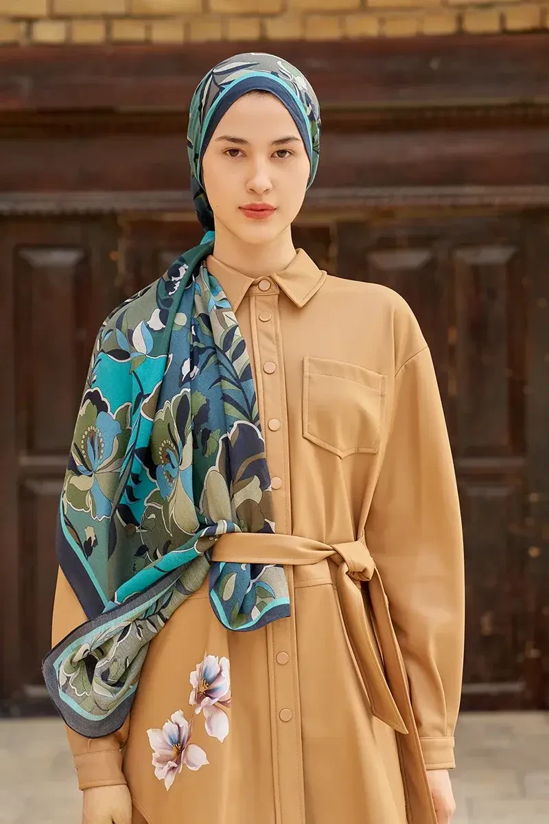 Lover Pamuk Modal Şal - Petrol - ED SCARF