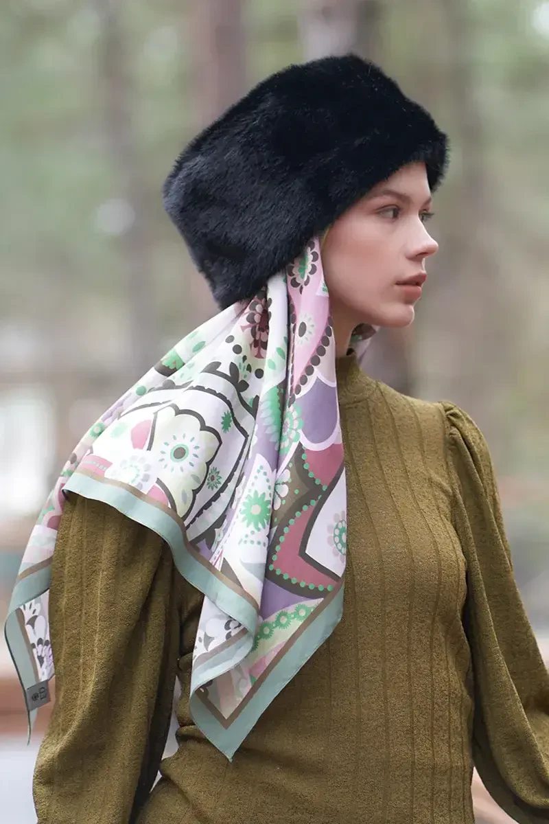 Luna Desen Modal Eşarp - Mint - ED Scarf