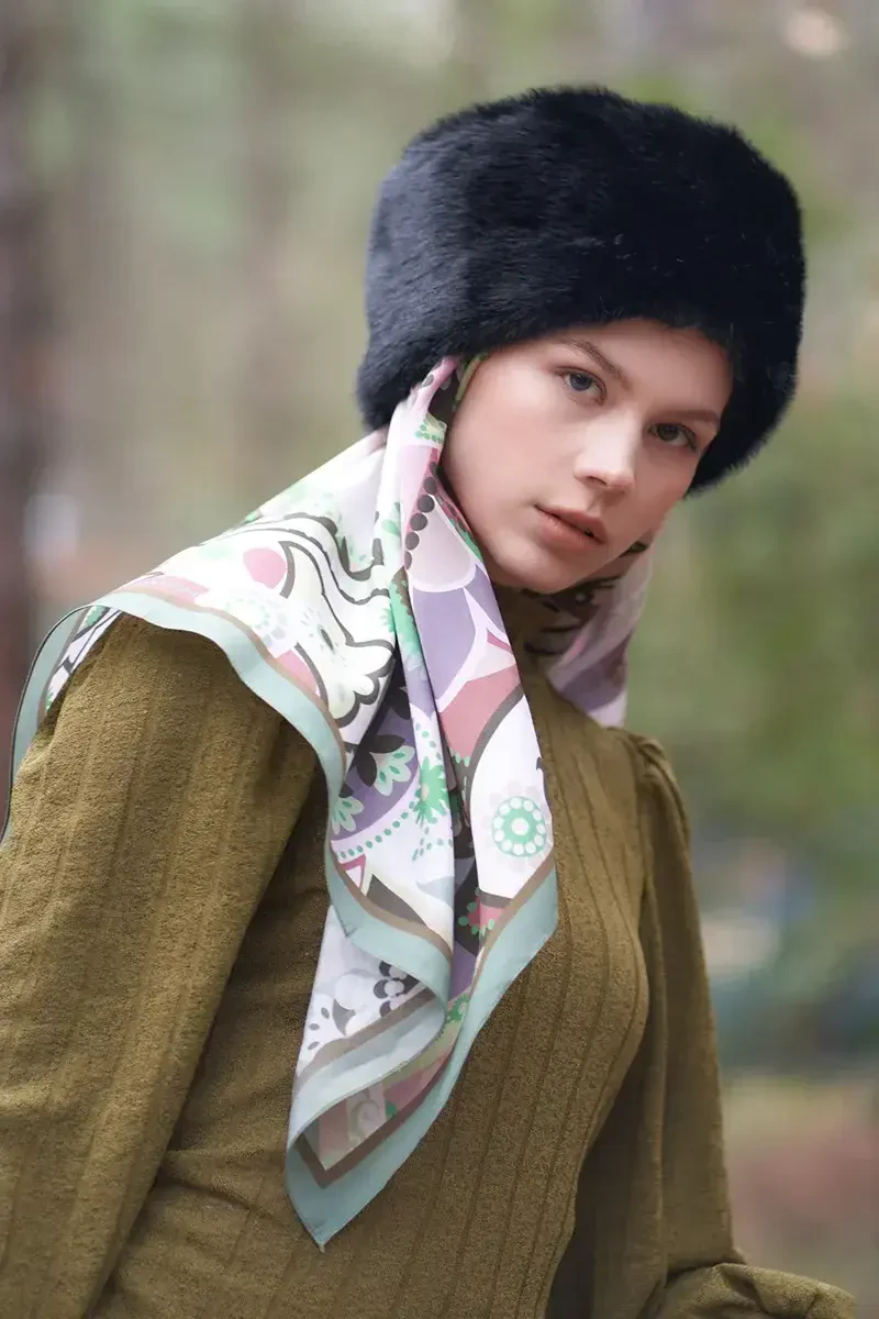 Luna Desen Modal Eşarp - Mint - ED Scarf