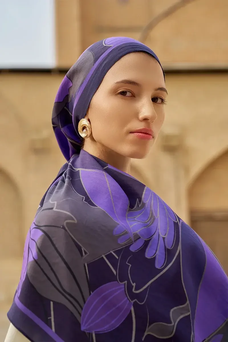 Marigold Floş Viskon Şal - Mor - ED SCARF