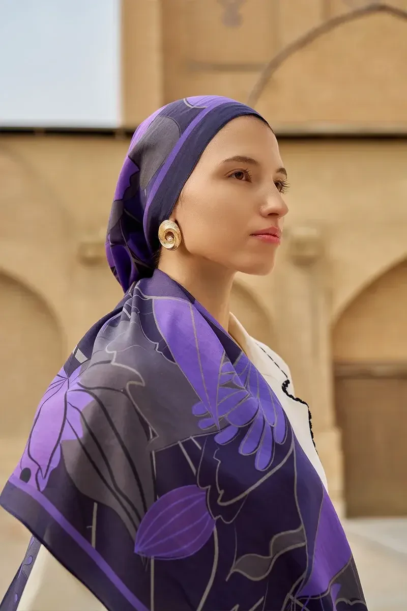 Marigold Floş Viskon Şal - Mor - ED SCARF