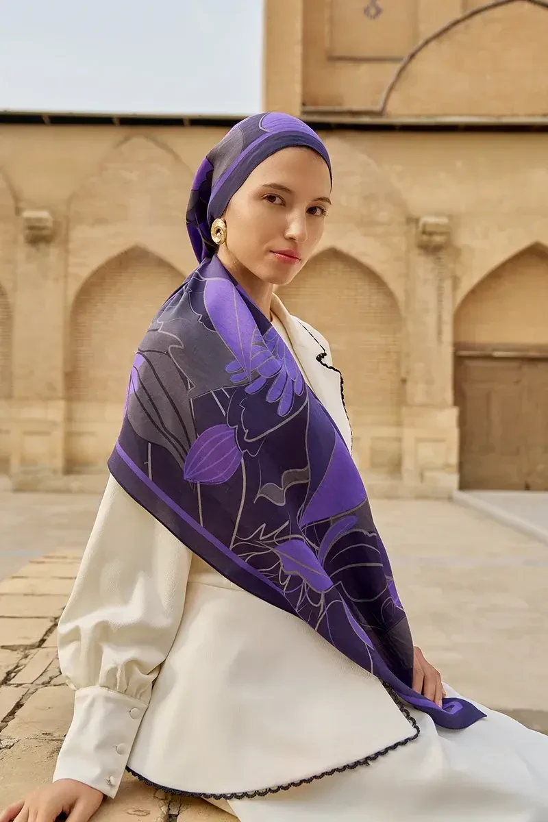 Marigold Floş Viskon Şal - Mor - ED SCARF