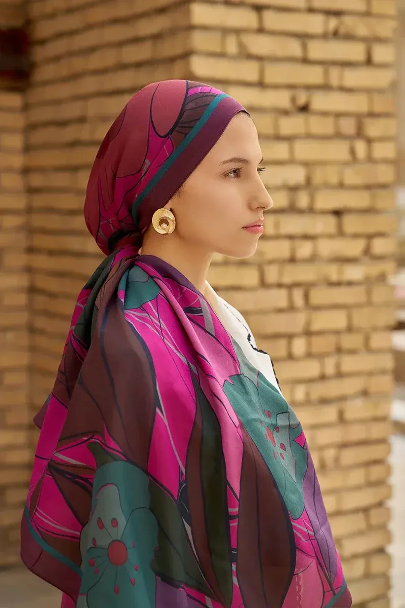 Marigold Floş Viskon Şal - Mürdüm - ED SCARF