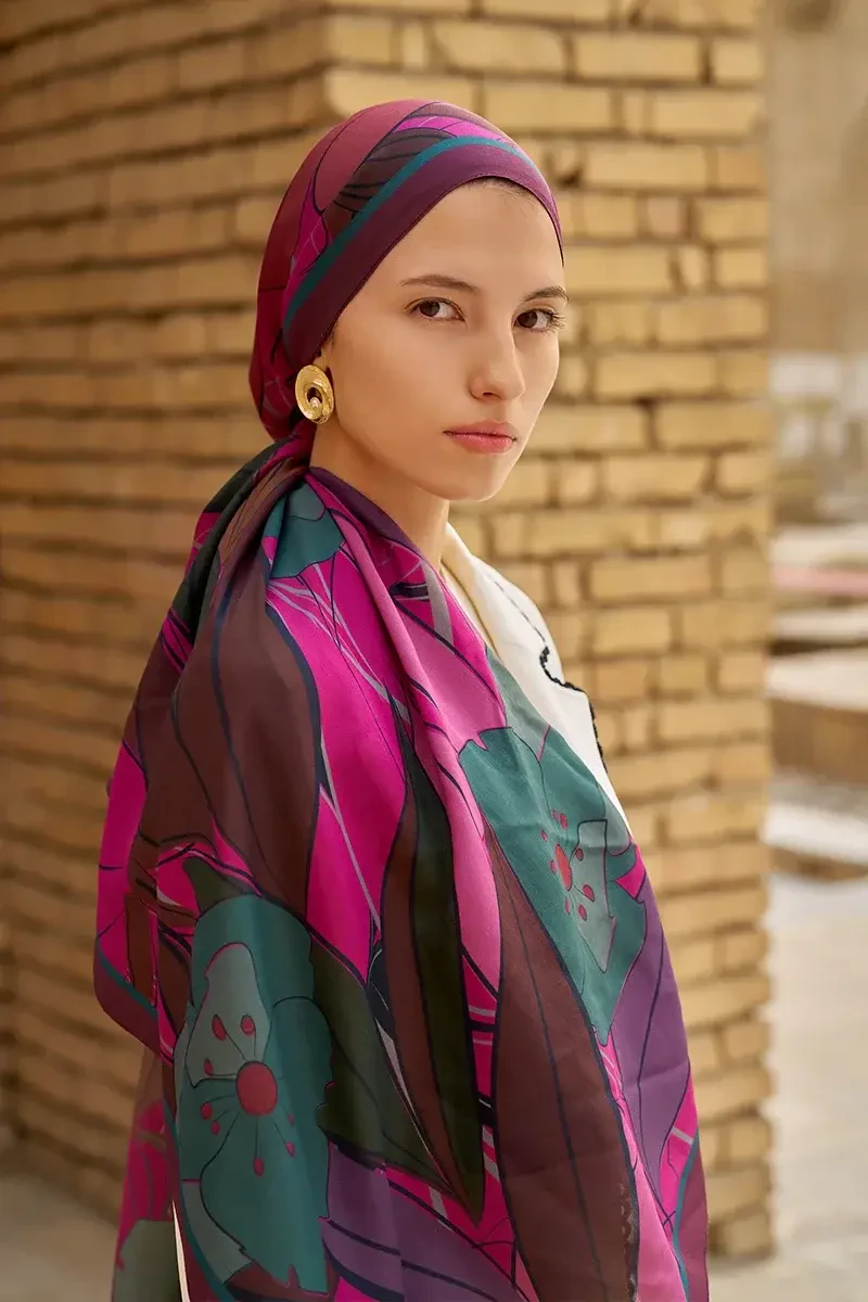 Marigold Floş Viskon Şal - Mürdüm - ED SCARF