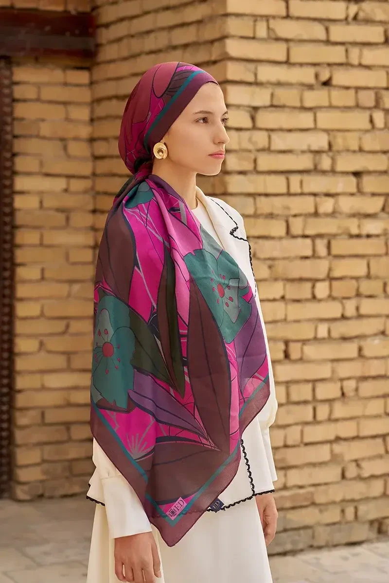 Marigold Floş Viskon Şal - Mürdüm - ED SCARF