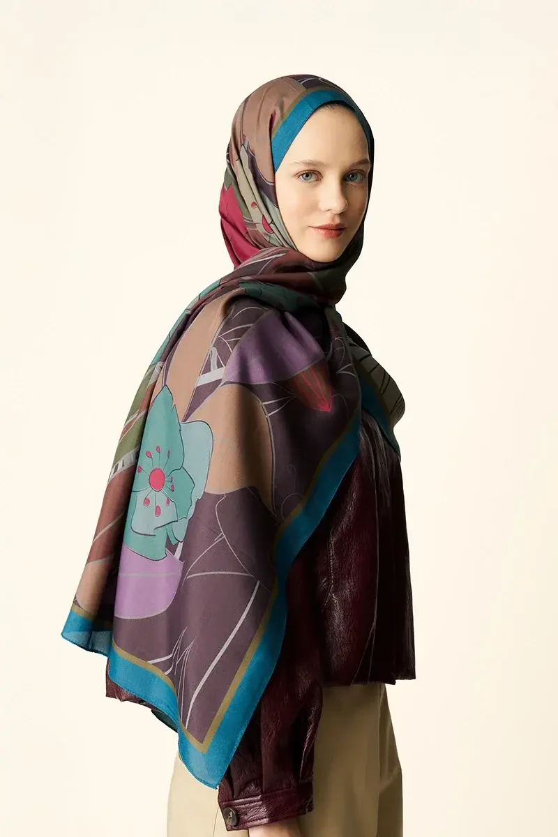 Marigold Floş Viskon Şal - Petrol - ED SCARF