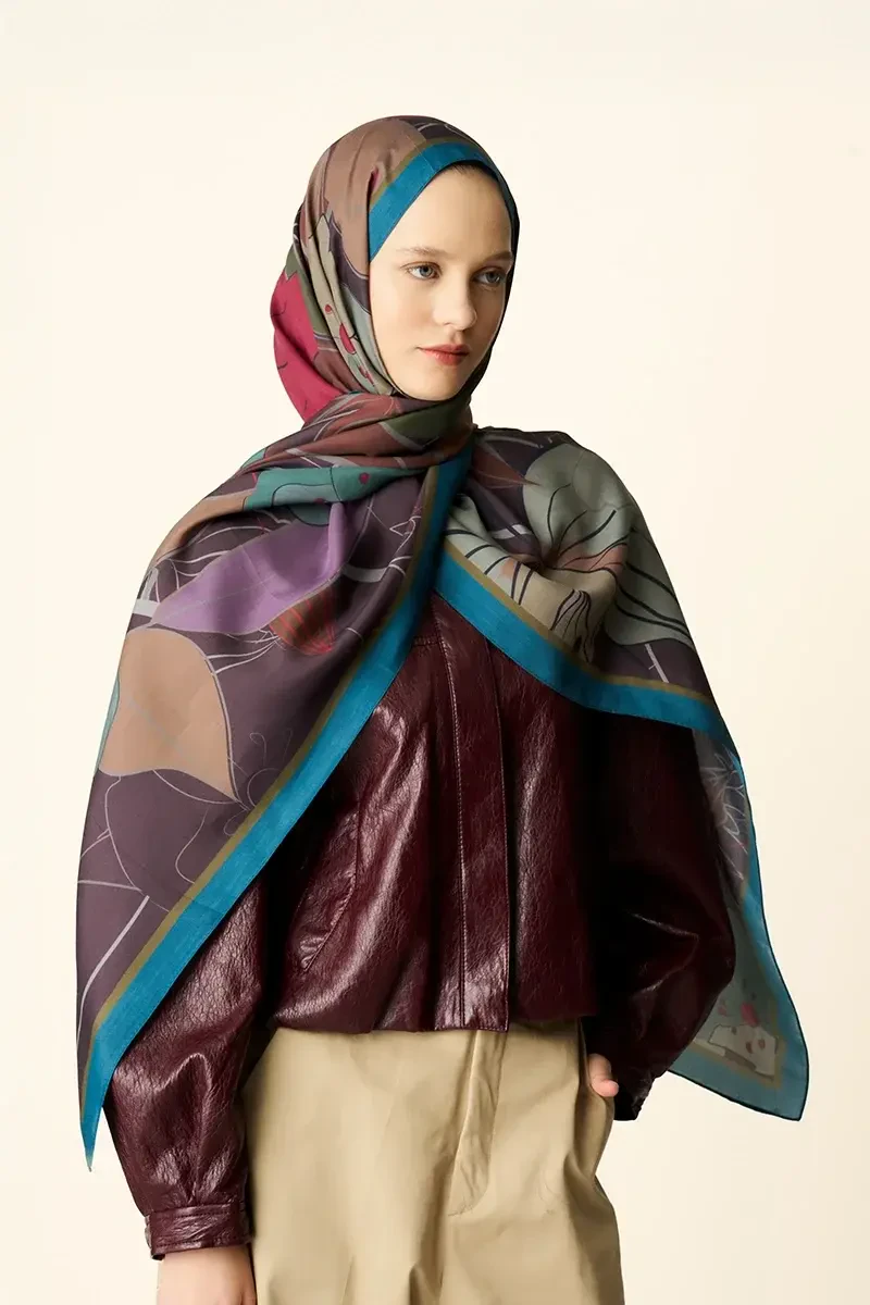 Marigold Floş Viskon Şal - Petrol - ED SCARF