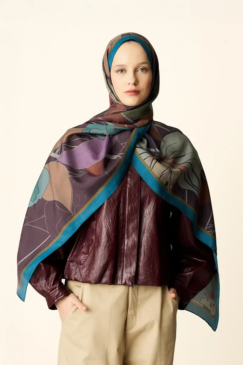 Marigold Floş Viskon Şal - Petrol - ED SCARF