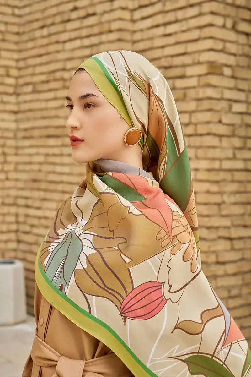 Marigold Floş Viskon Şal - Yağ Yeşili - ED SCARF