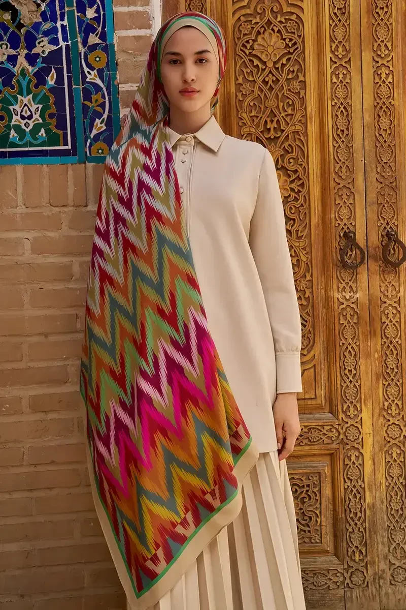 Missoma Floş Viskon Şal - Bej - ED SCARF