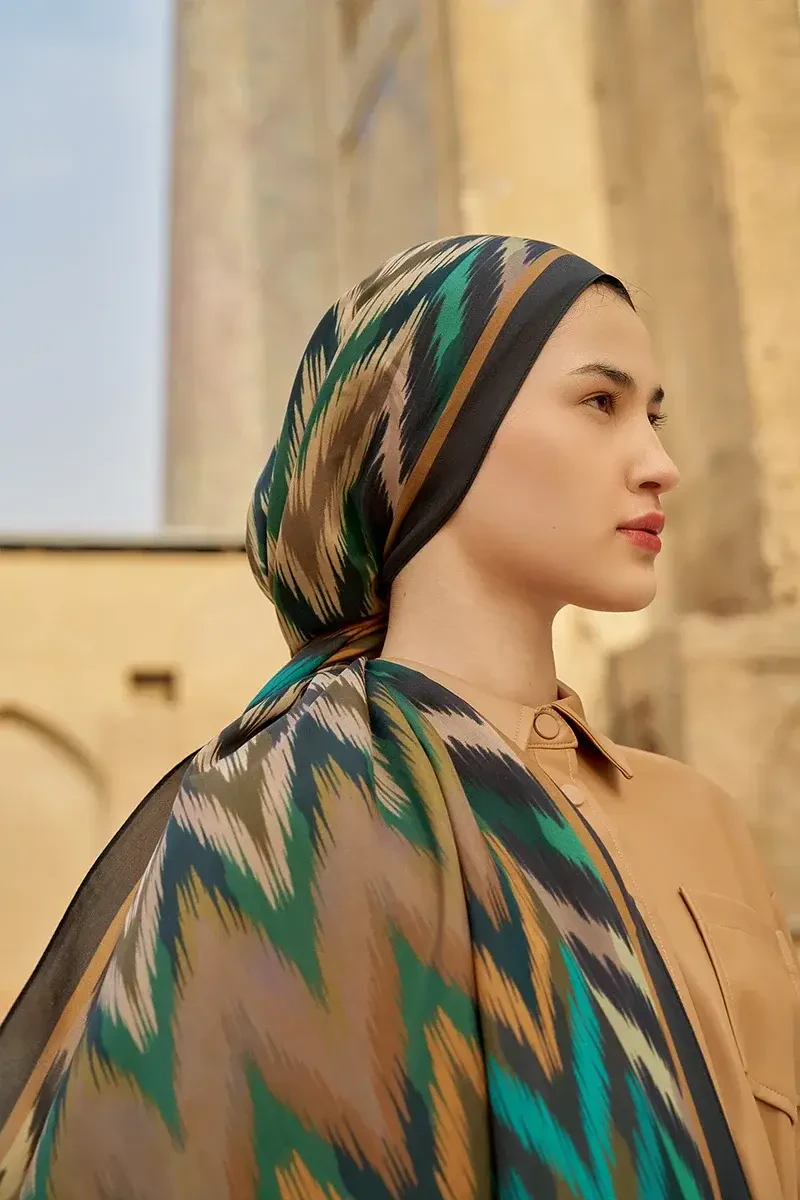 Missoma Floş Viskon Şal - Haki - ED SCARF