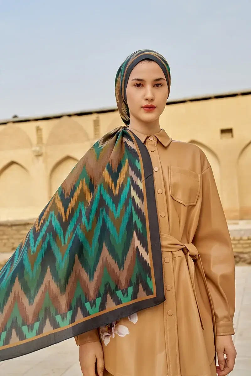 Missoma Floş Viskon Şal - Haki - ED SCARF