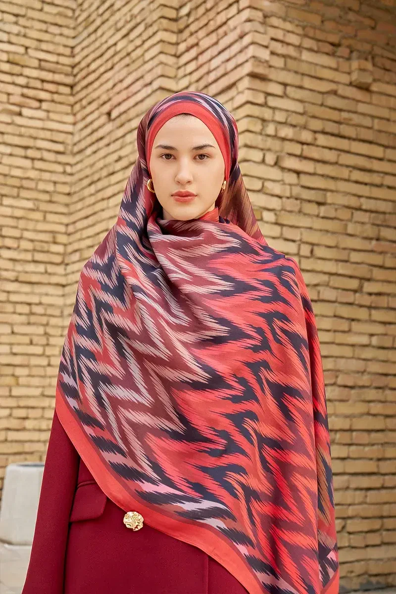 Missoma Floş Viskon Şal - Kırmızı - 2