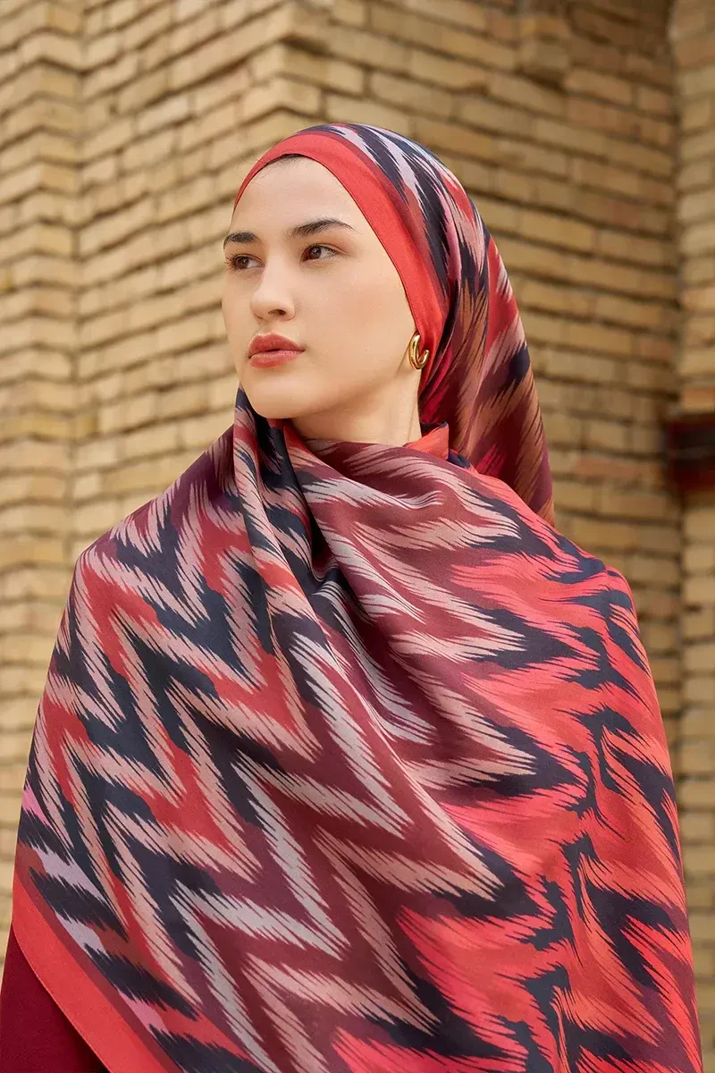 Missoma Floş Viskon Şal - Kırmızı - 1