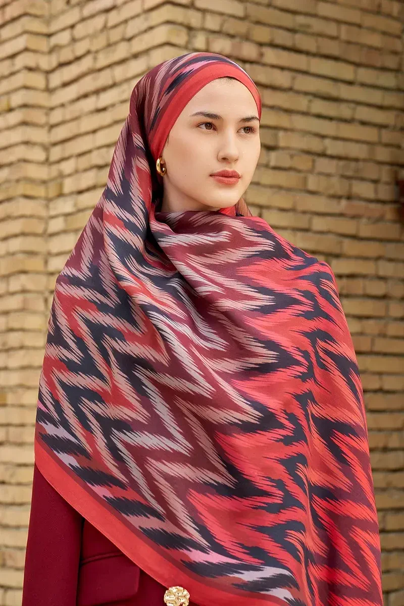Missoma Floş Viskon Şal - Kırmızı - 3