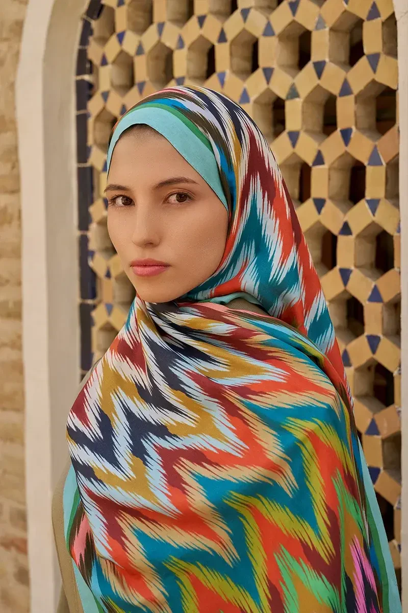 Missoma Floş Viskon Şal - Mavi - ED SCARF