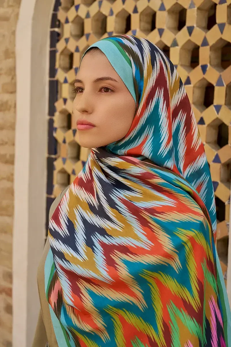 Missoma Floş Viskon Şal - Mavi - 4