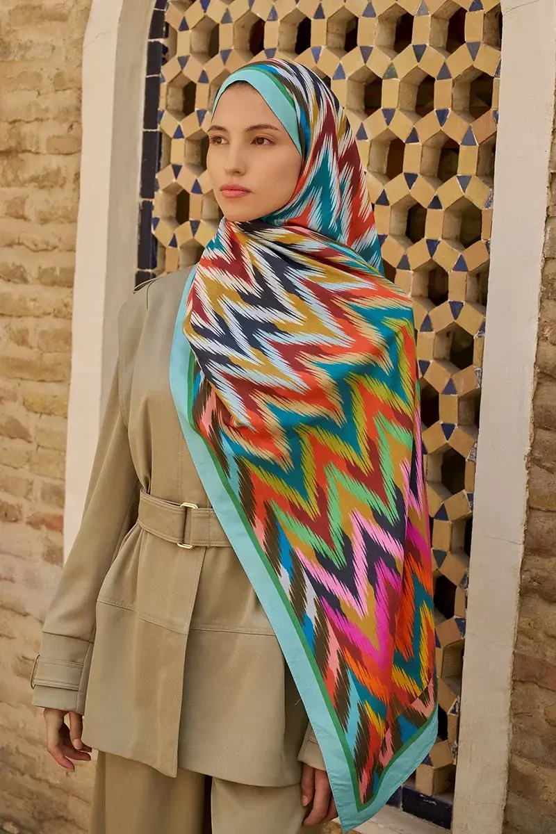 Missoma Floş Viskon Şal - Mavi - ED SCARF