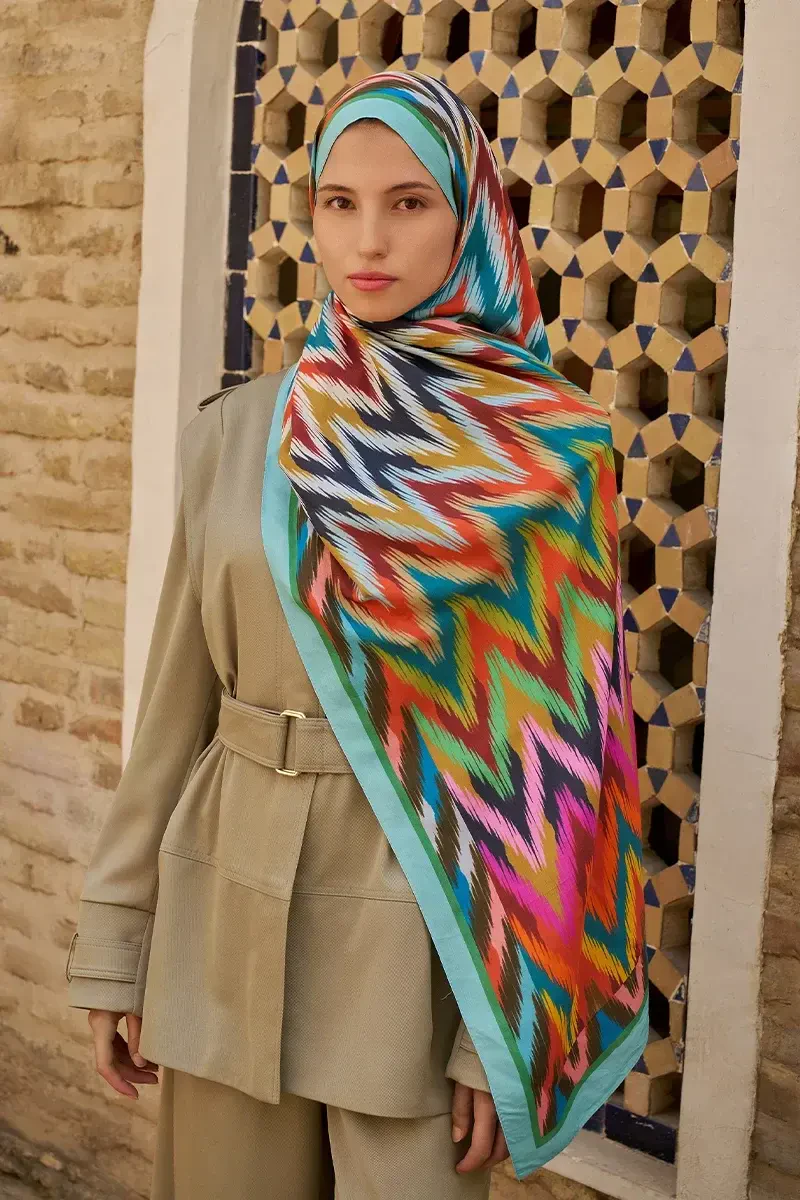 Missoma Floş Viskon Şal - Mavi - ED SCARF