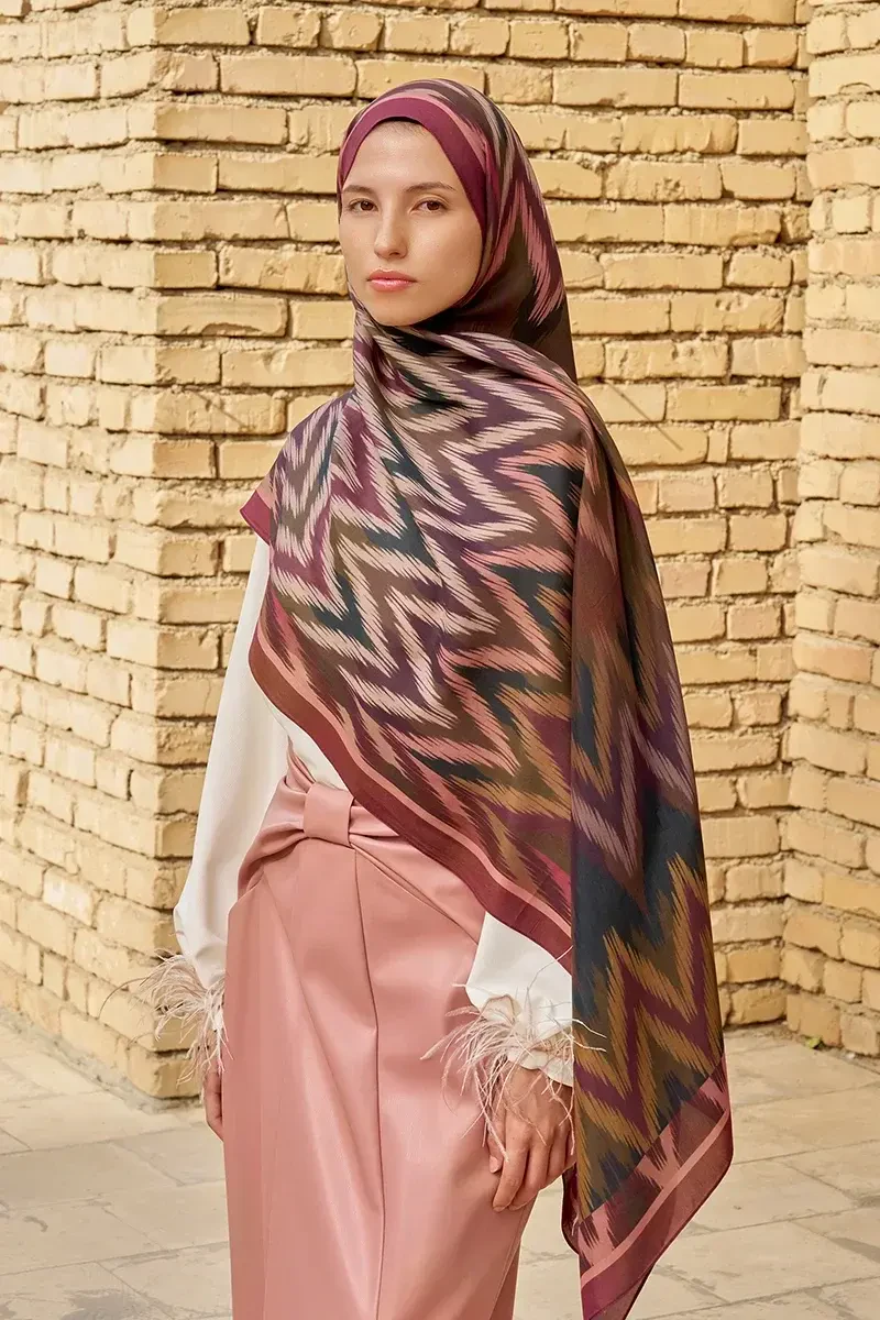 Missoma Floş Viskon Şal - Mürdüm - ED SCARF