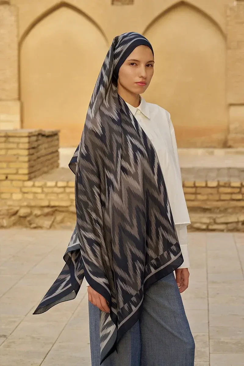 Missoma Floş Viskon Şal - Siyah - ED SCARF