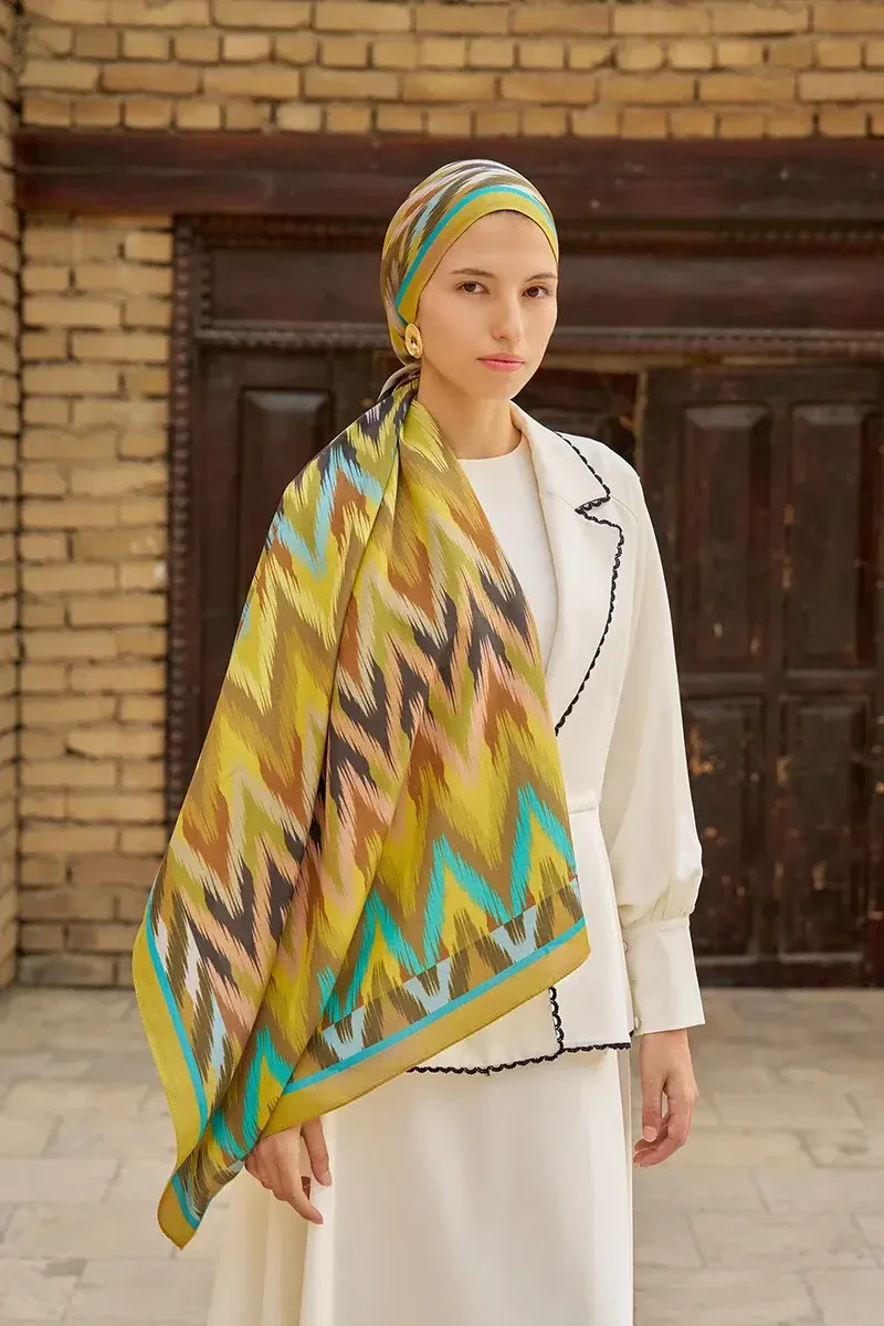 Missoma Floş Viskon Şal - Yağ Yeşili - ED SCARF