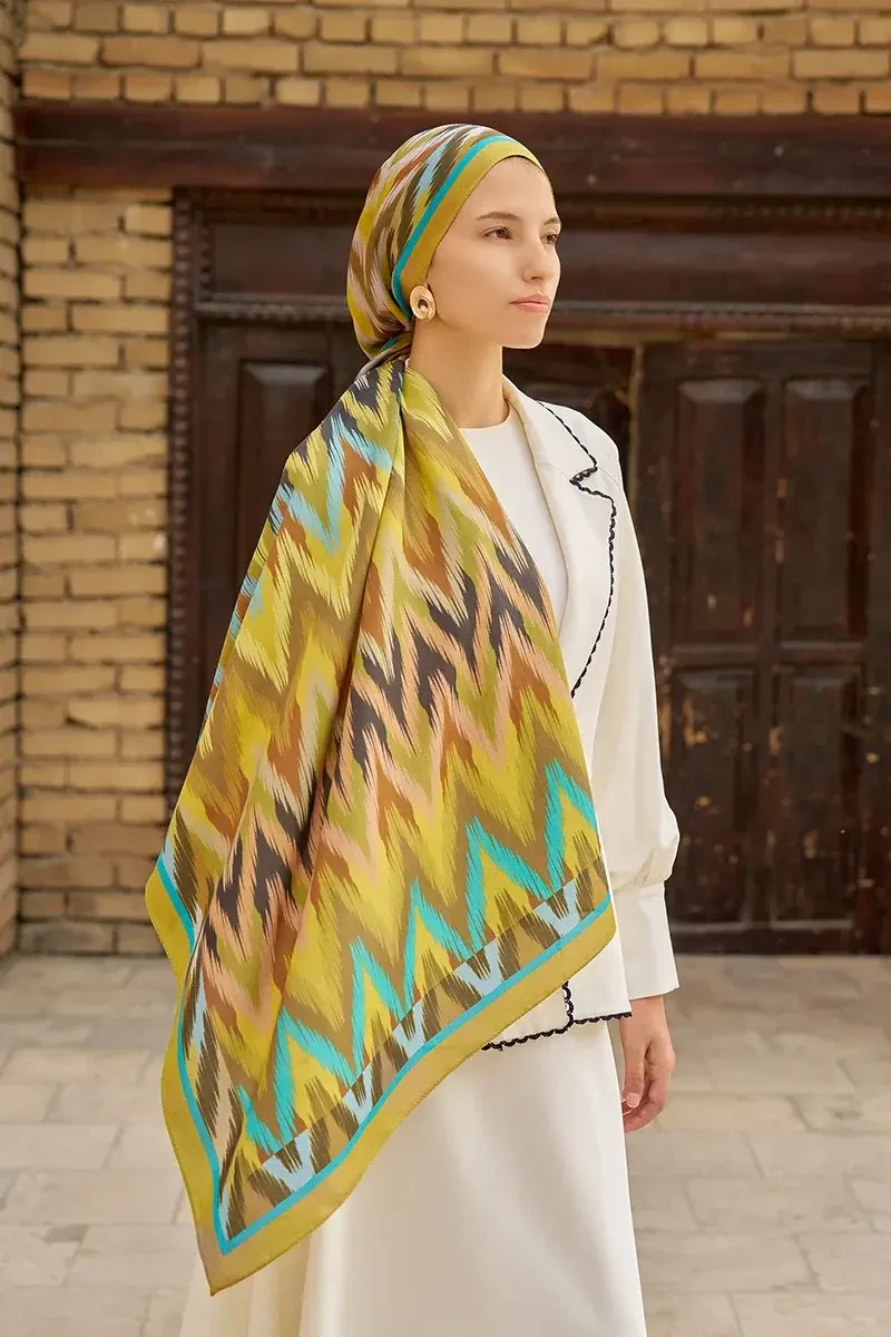 Missoma Floş Viskon Şal - Yağ Yeşili - ED SCARF