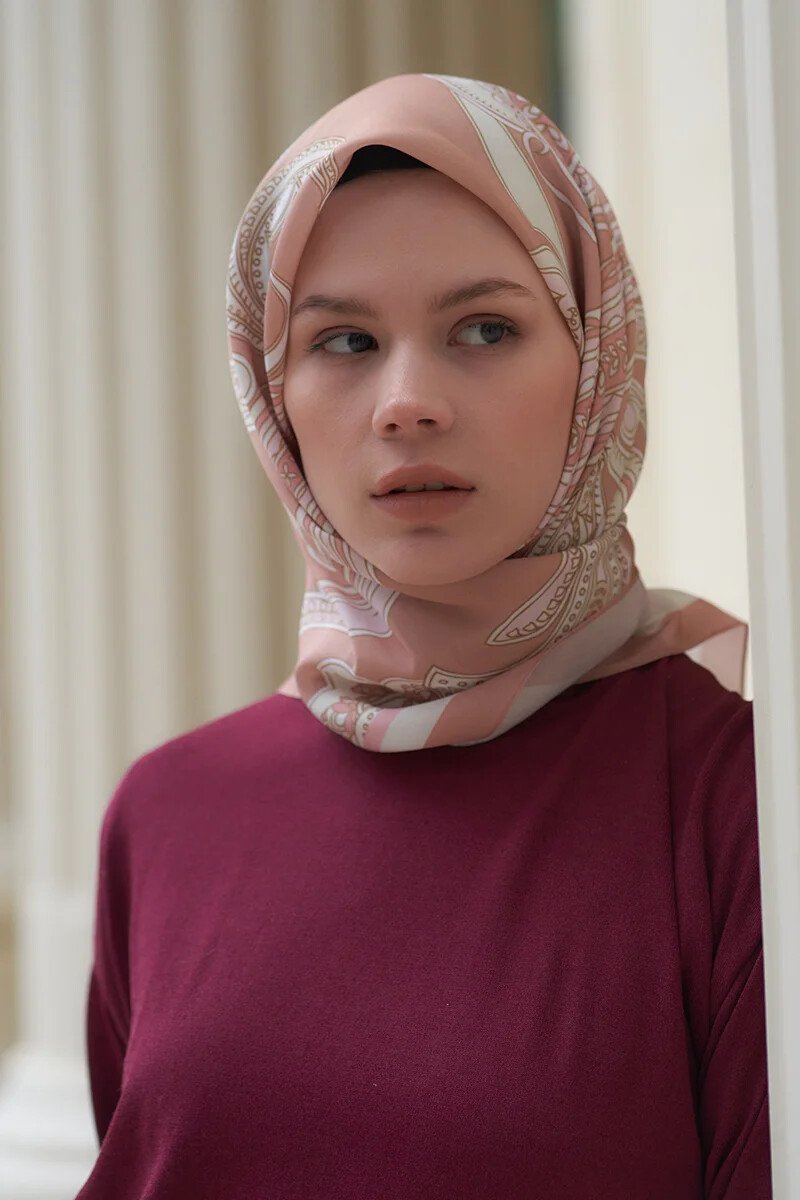 Motif Desen Modal Eşarp - Bej - ED Scarf
