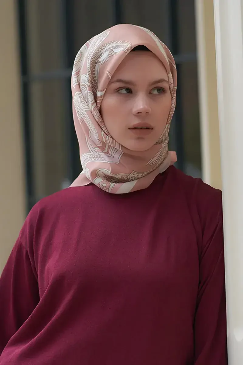 Motif Desen Modal Eşarp - Bej - ED Scarf