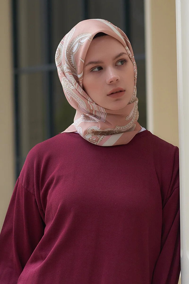 Motif Desen Modal Eşarp - Bej - ED Scarf