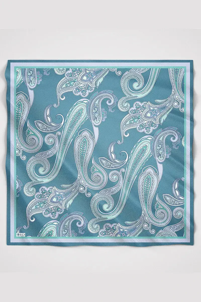Motif Desen Modal Eşarp - Mavi - ED Scarf